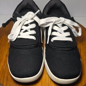 Billy Boys Youth Black and White Zippered Sneakers with Shoe Laces Size 7M